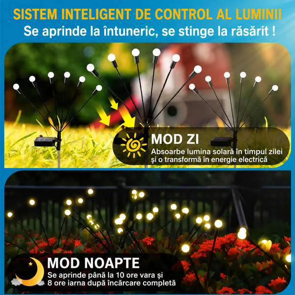 Lampa Solară Licurici (8 LED-uri)